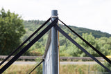 Spanngurtset mit Zeltnagel zum sichern von Weidezelten, Pavillons, Schnellbauzelten und Verkaufsständen
