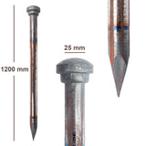 Erdnagel mit 25mm Durchmesser und Länge 1200mm